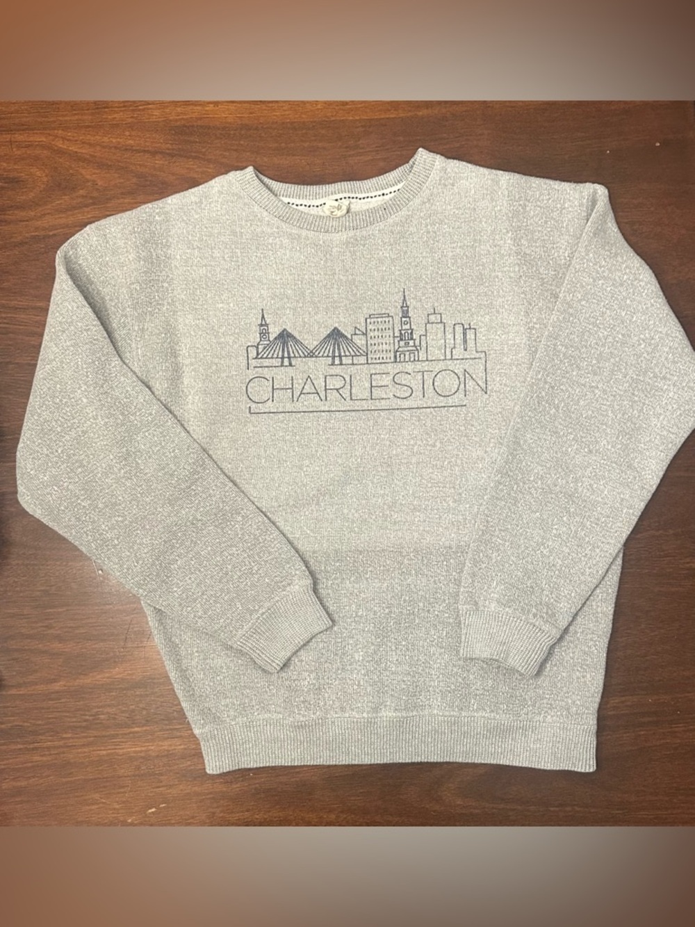 Charleston Skyline Crewneck Sweatshirt - Light Gray